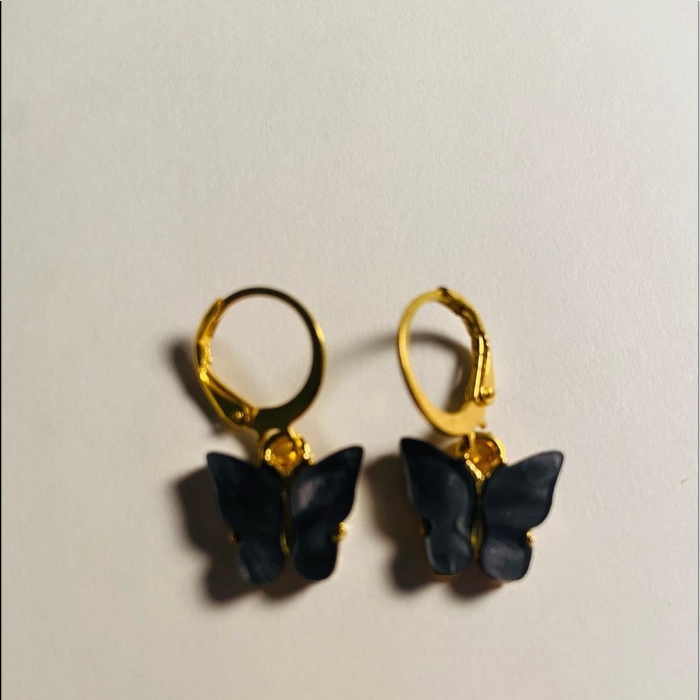 black butterfly earrings